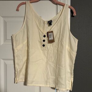NWT Patagonia Cream Button-Detail Tank Top